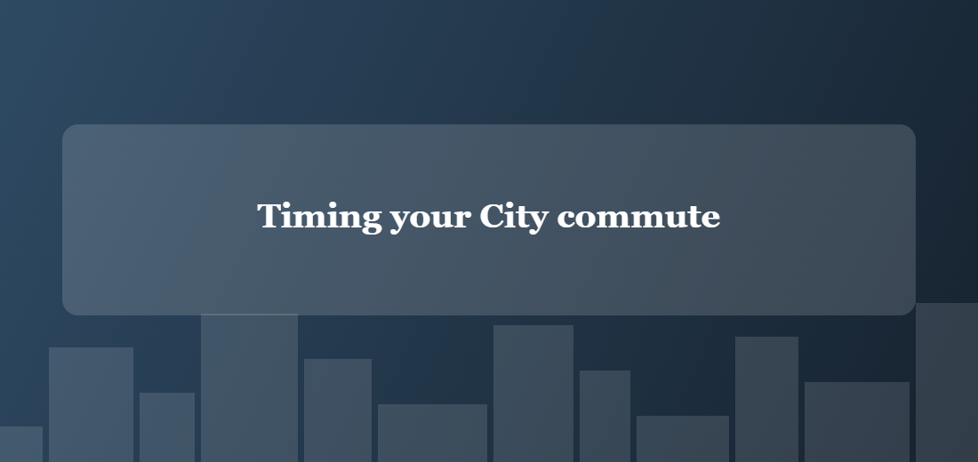 Illustration titled: Timing your City commute