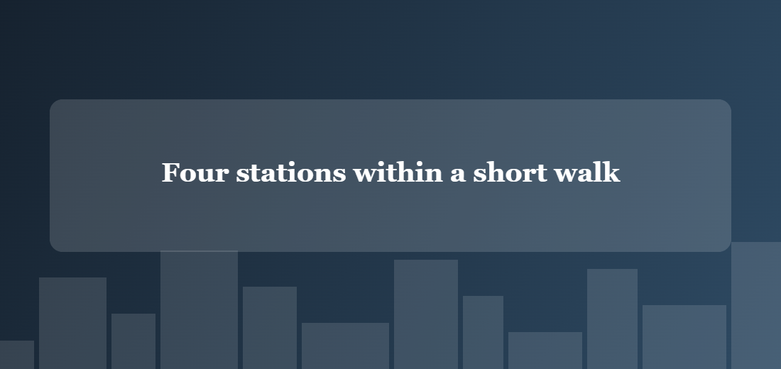Illustration titled: Four stations within a short walk